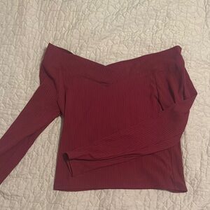 Arizona Jean Company Red Asymmetrical Long Sleeve Blouse
